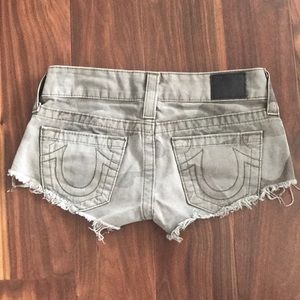 True Religion Bobby Camo Cutoff shorts size 24